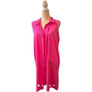 True Destiny Tunic Dress. Size 1X Pink with button front,collar and sleeveless .